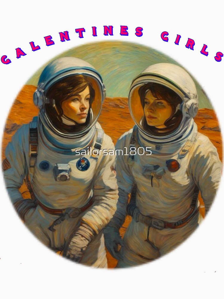 Cool Spacewomen galentines girls thinking of galentines day gifts and exchanging galentines days wishes by sailorsam1805