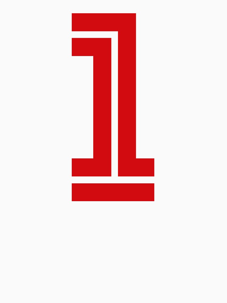 No. 1 / Player Number One / Football Player Number 1 (Red on Black) by STUDIO-72