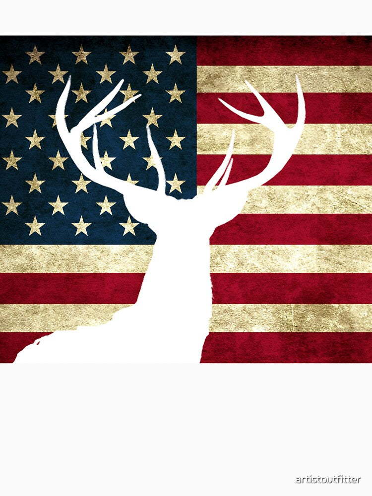 American Flag and Big Buck by artistoutfitter
