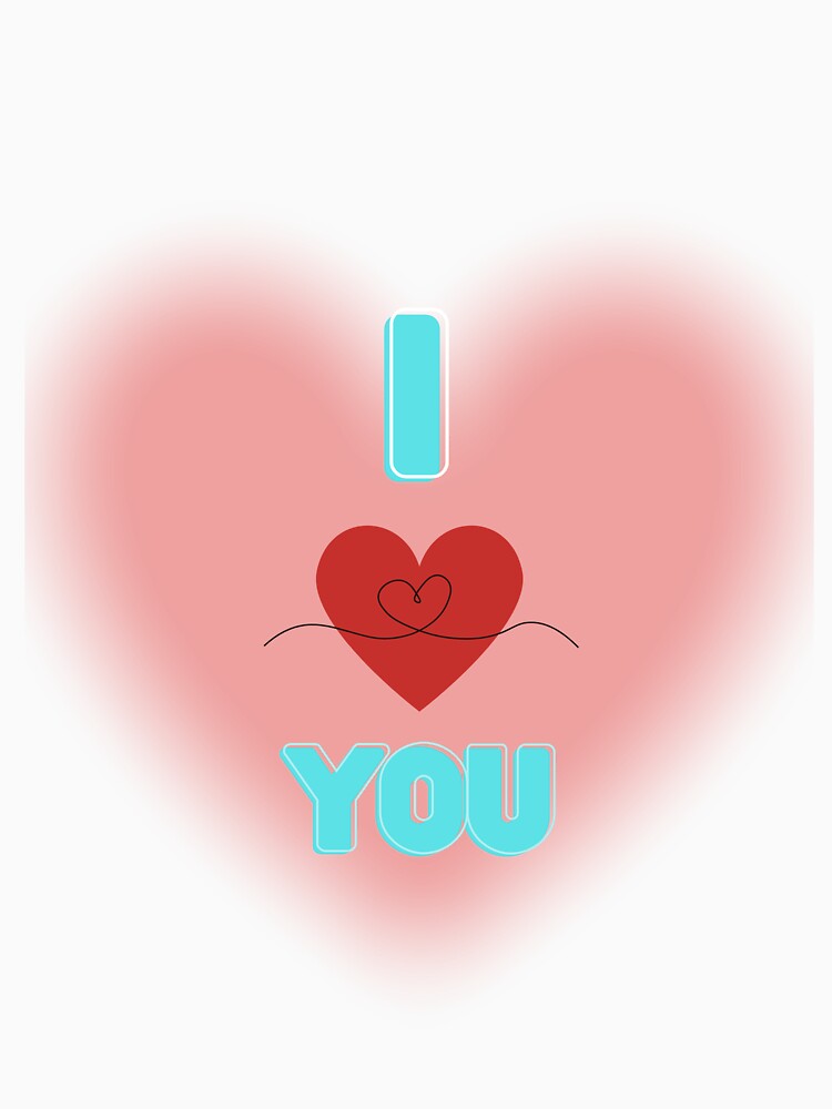 I Love You Heart Typography | Cute Romantic Valentine's Day Design by Shehzadi Sana