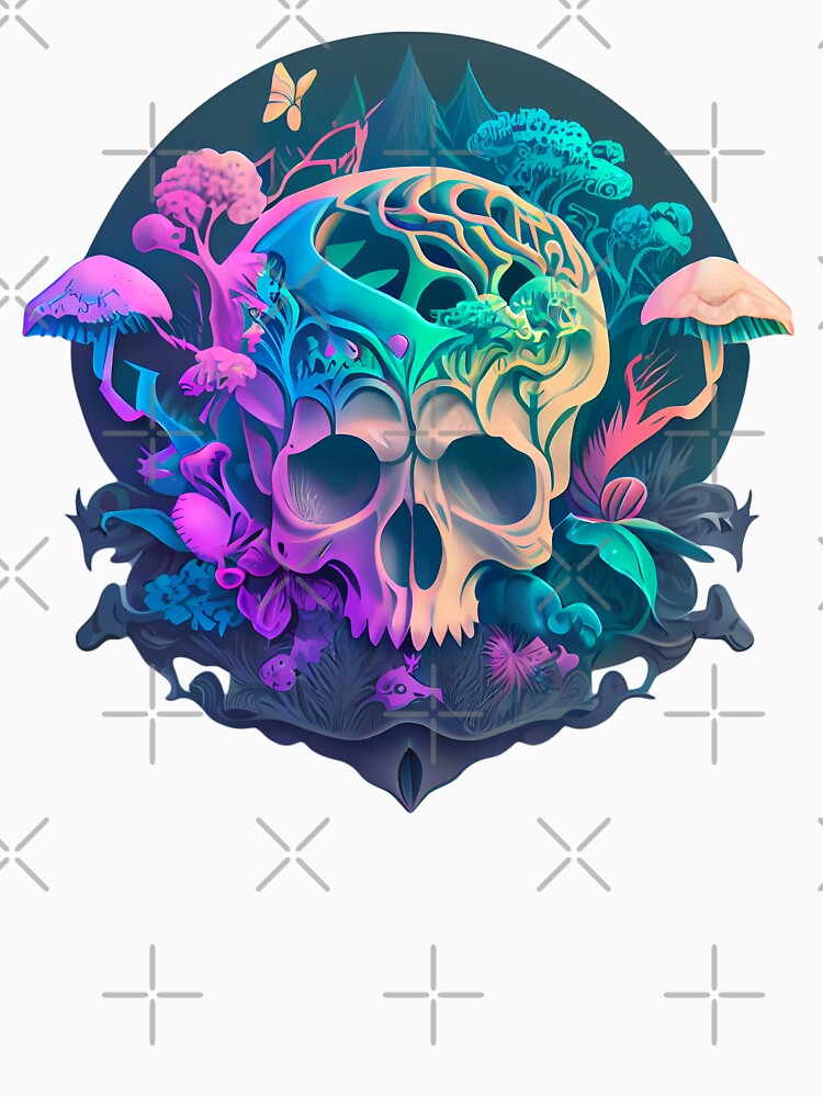 Hippie Mushroom Skull by franktact