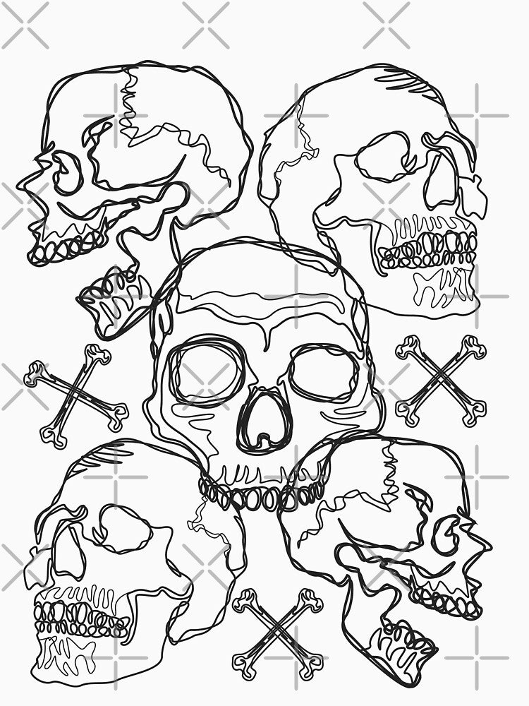 Skull and Bones line art by Soumita