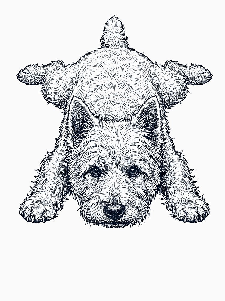 Vintage West Highland White Terrier Splooting Dog Mom Dad Lover by DoodleTortle