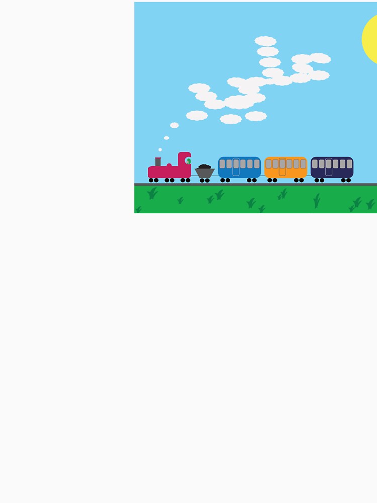 'Choo Choo' steam train and bright sun personalised English Arabic by HalunaHappy