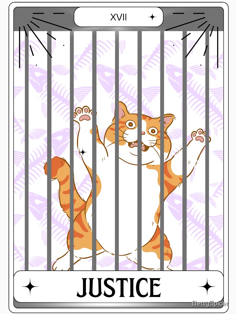 Tarot Card Orange Cat Justice by BettySpicer