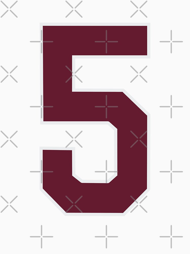 "Number 5 Bold Design - Collegiate Numbers, Varsity Style, Personalized Monogram Art" by artworkathome