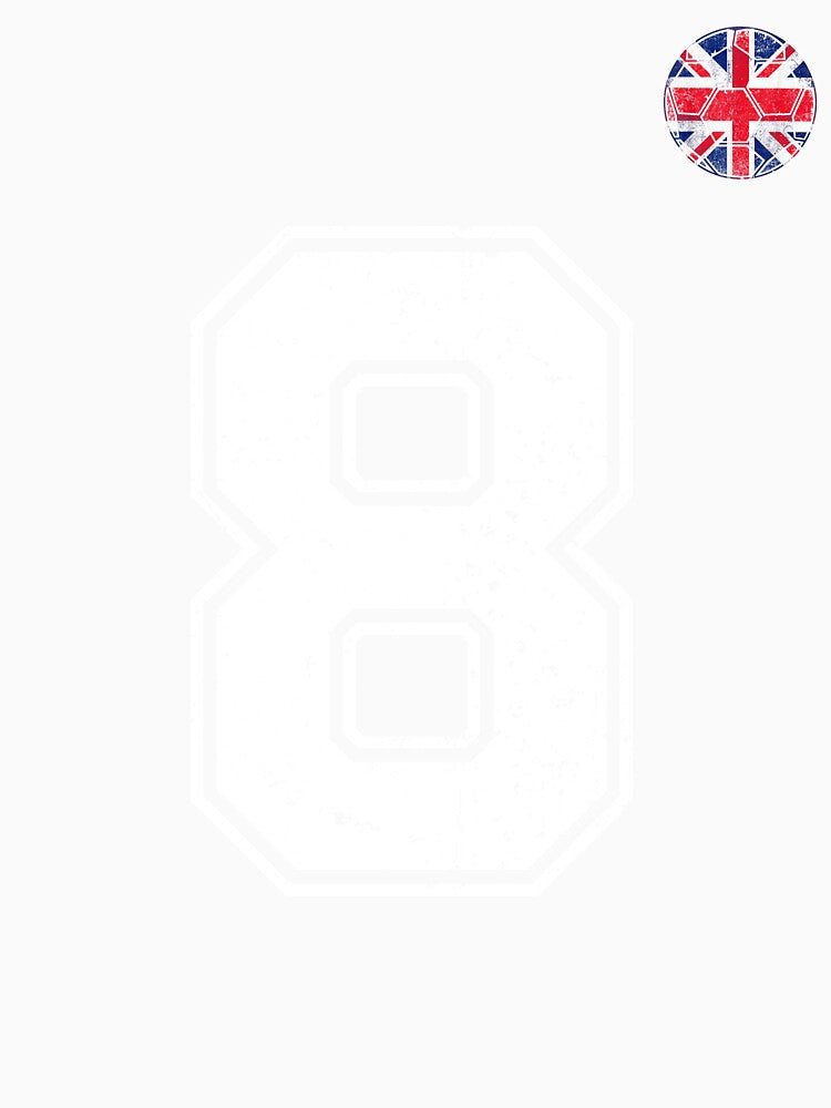 Soccer player Jersey number 8 Uk Flag by LiviuGligoros