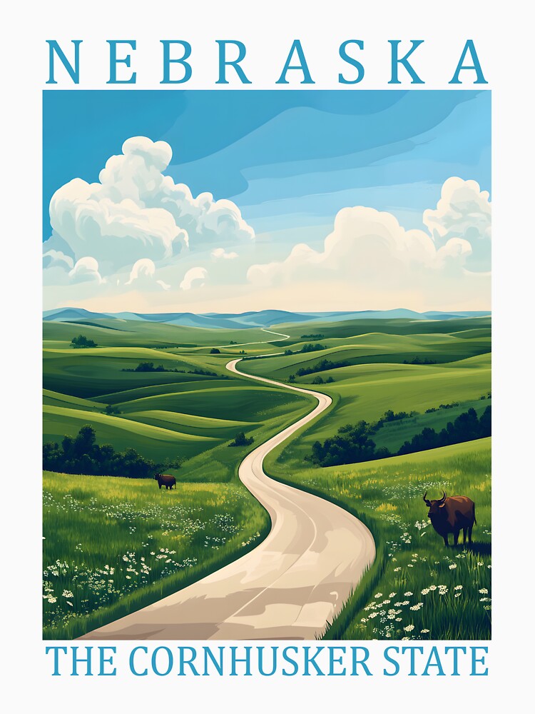 27 Nebraska Travel Poster by Lucy Goosy Art