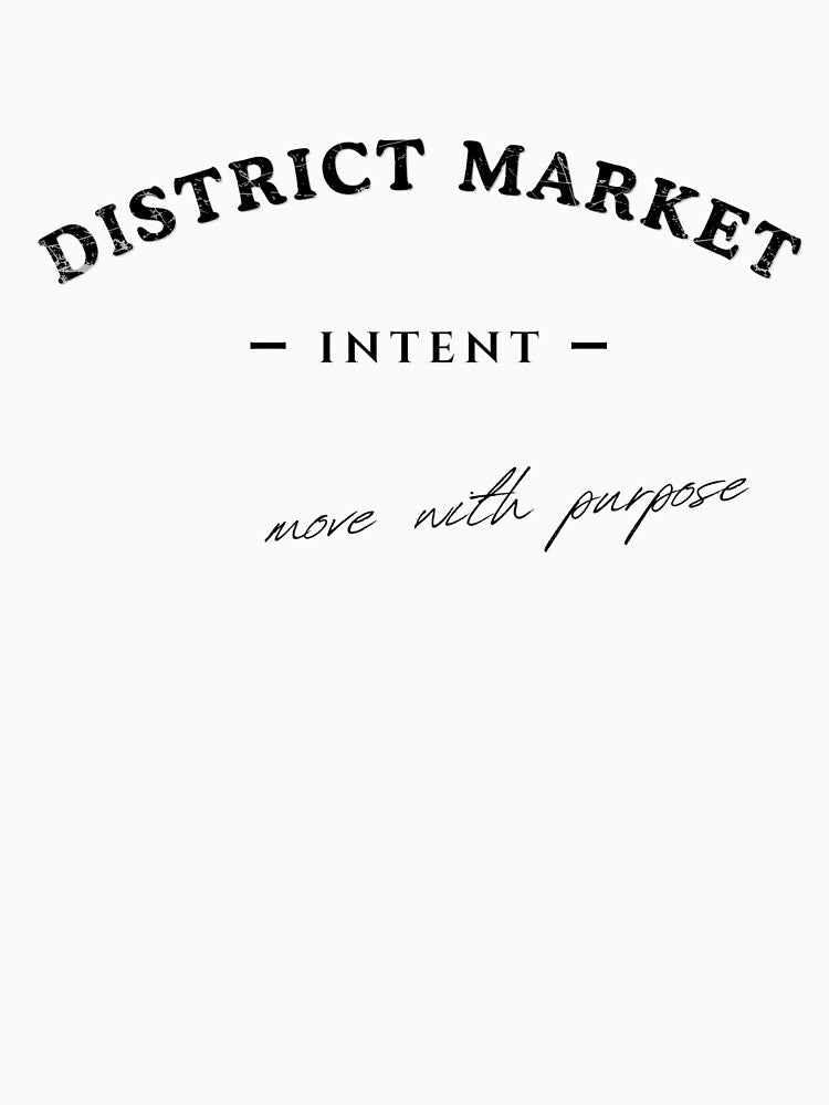 DISTRICT MARKET INTENT Vintage Arc Logo T-Shirt – Black Text Edition by districtmarket