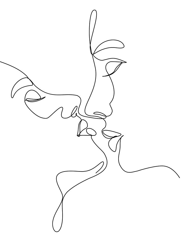 Lgbt Couple One Line Art by Tinteria