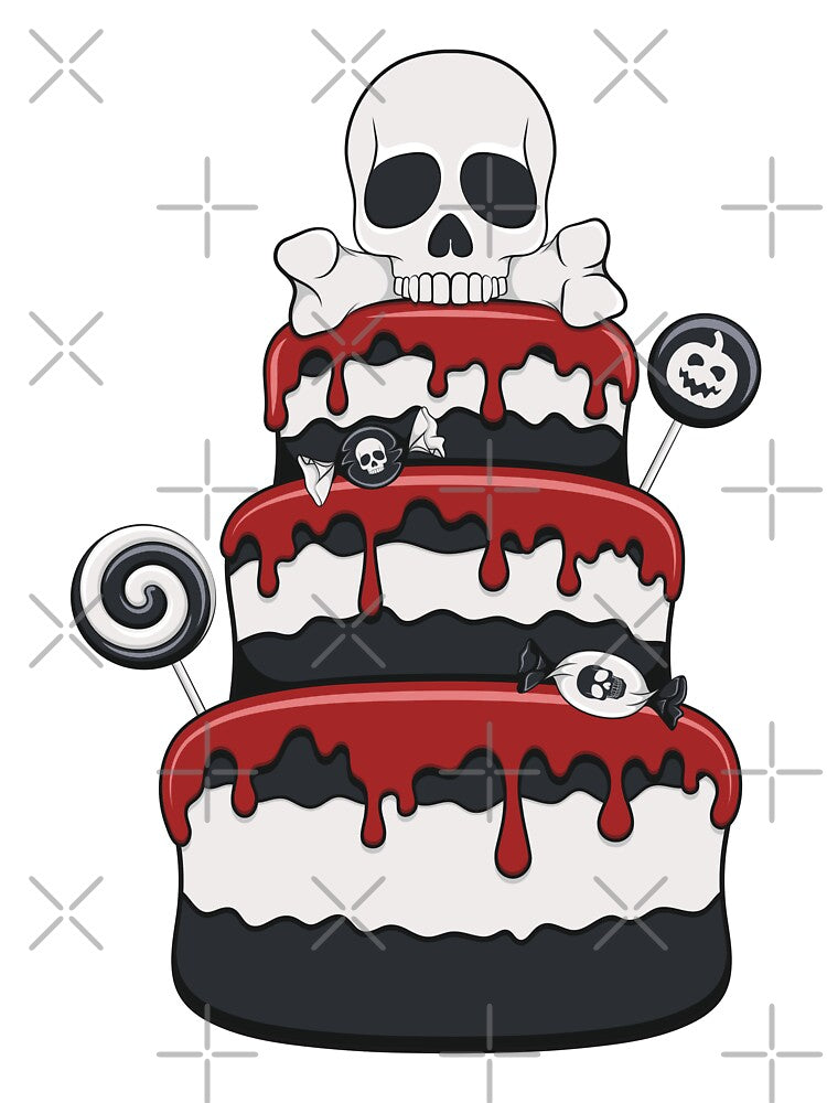 Cake of sweets, candies, skull and lollipops. by RizikCat