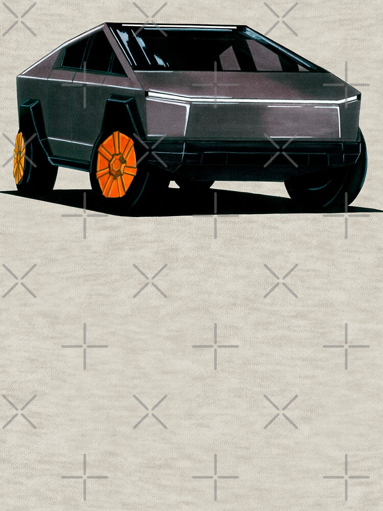 Exclusive drawing legendary luxury futuristic EV Cybertruck Pick-up by Cars23