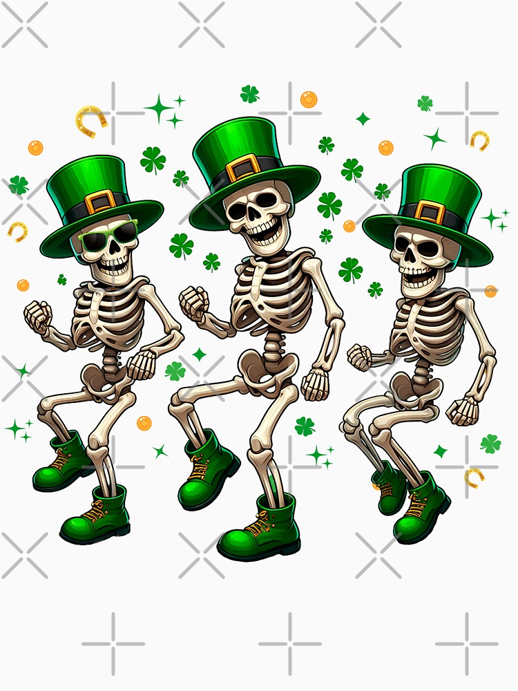 Dancing Skeleton St Patrick's Day Matching Group Outfit by PopArtDesigns