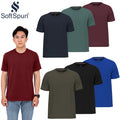 SOFTSPUN Mens T shirts multipack 100% Cotton, Preshrunk plain Crew neck Tshirt Unisex , , , Long Sleeve Tee