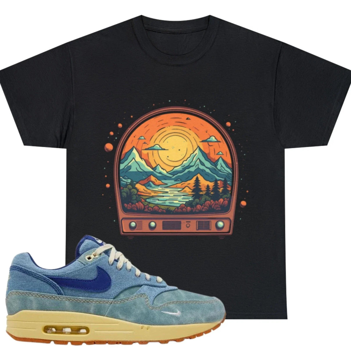 Shirt To Match Air Max 1 Premium Dirty Denim Unisex Tee Tv Shirt Sneaker Shirt Unisex , , , Long Sleeve Tee