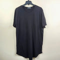 Talentless Mens Short Sleeve Round Neck Curved Hem Black Minimalist Tee Medium Unisex , , , Long Sleeve Tee