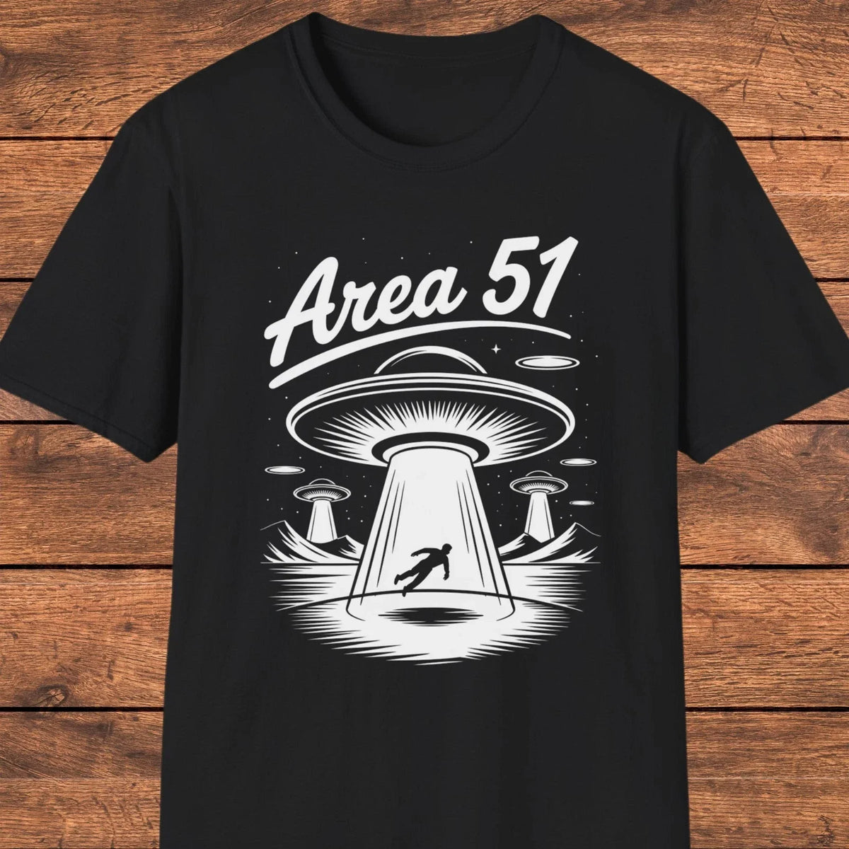Area 51 , Alien Abduction, UFO Graphic, Retro Sci Fi Tee, Secret Base Unisex , , , Long Sleeve Tee