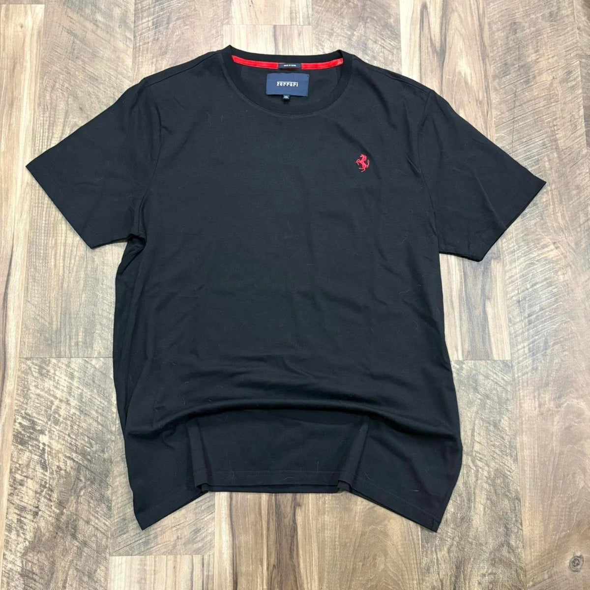 Vintage Y2K 2000s Ferrari Tee Black Red Shield Logo Minimalist Racing Shirt Unisex , , , Long Sleeve Tee