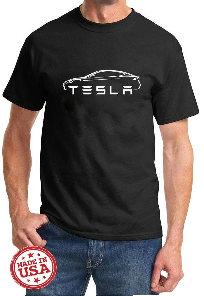 Tesla Model S Electric Car Classic Outline Design Tshirt NEW Unisex , , , Long Sleeve Tee