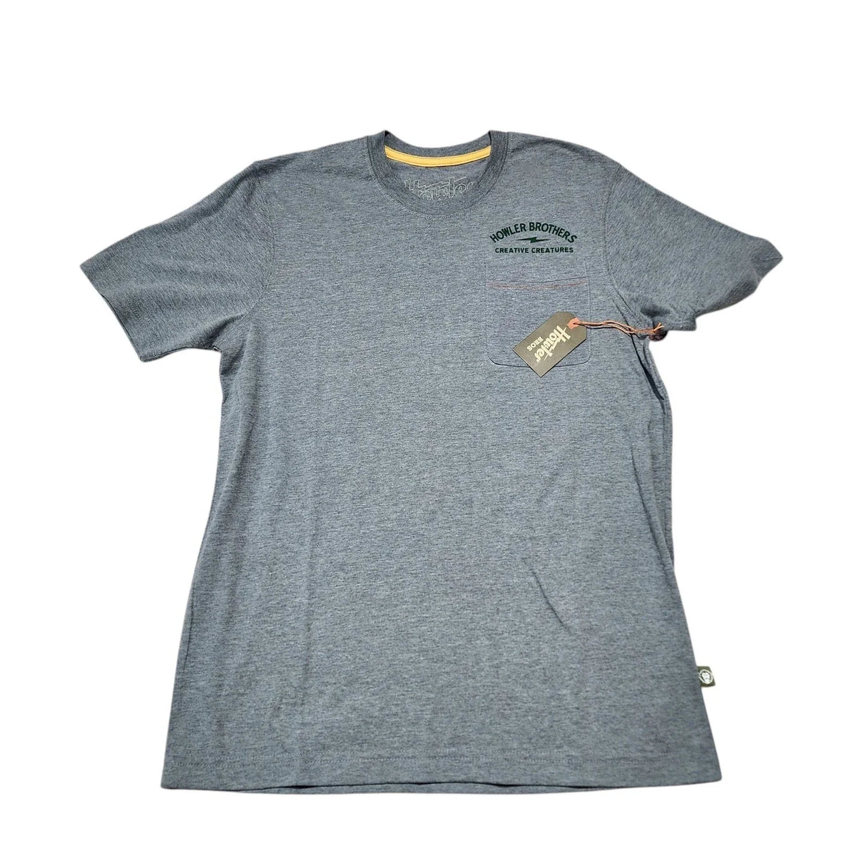 Howler Brothers Men Small Gray Creative Creatures Trout Pocket Tee NWT Unisex , , , Long Sleeve Tee