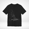 Chicago Illinois USA Train Map Rail Graphic Tee Streetwear Minimalistic Unisex , , , Long Sleeve Tee