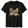 Cute Corgi Peeking Dog , Adorable Puppy Tee Unisex , , , Long Sleeve Tee