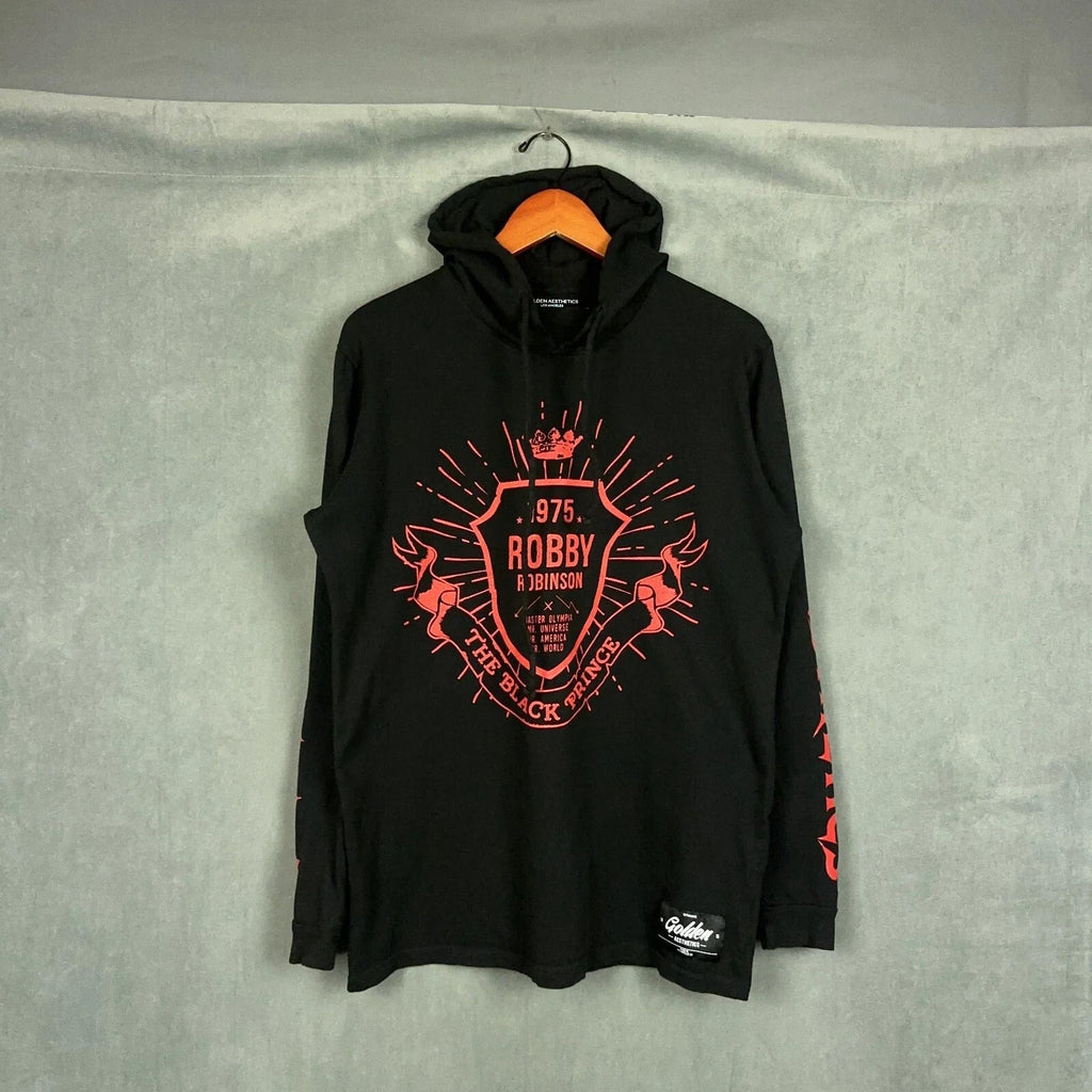 Golden Aesthetics t shirt Long Sleeve Hooded Mens Medium Robby Robinson Gym Unisex , , , Long Sleeve Tee