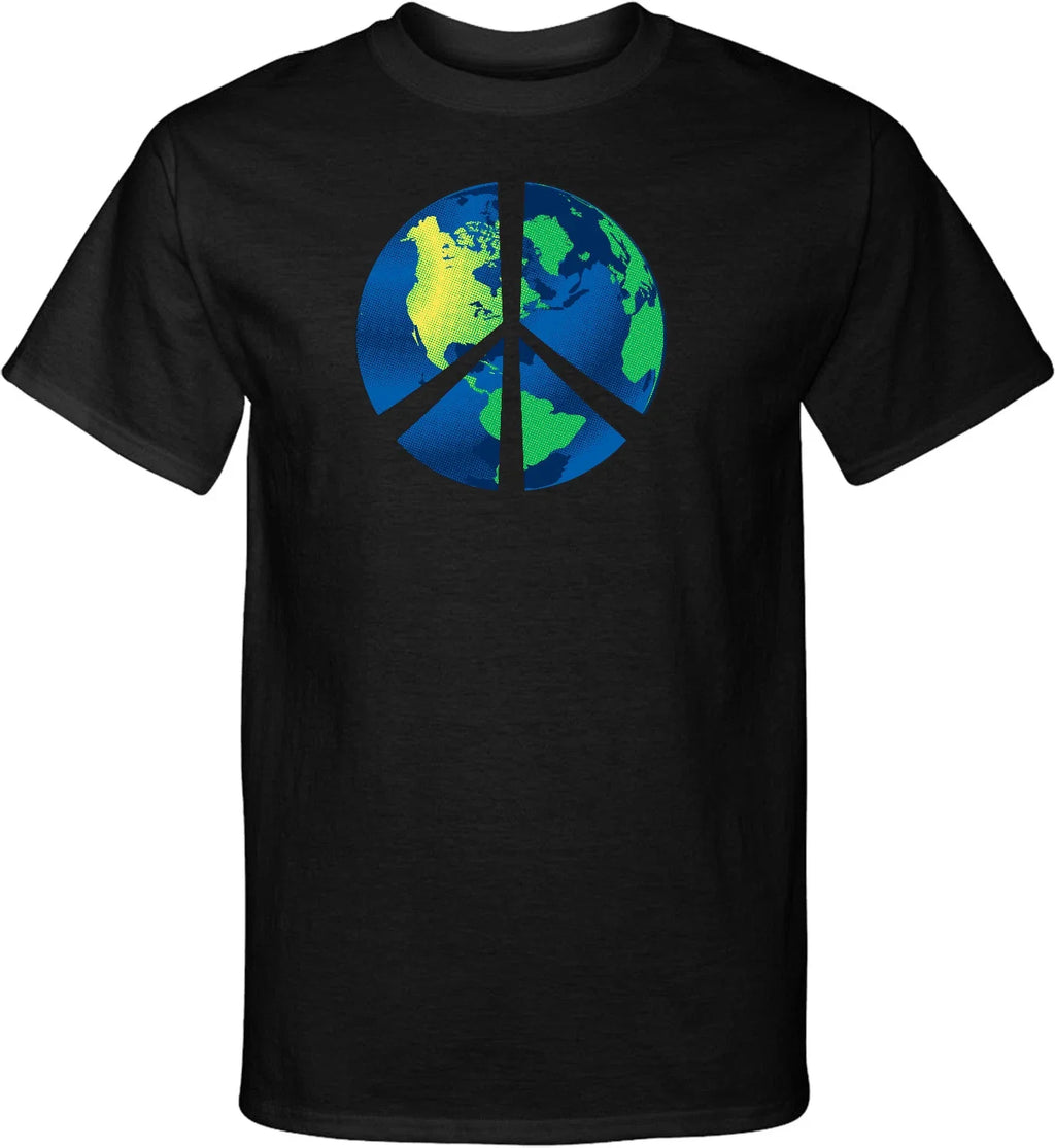 Buy Cool Shirts Peace Sign Blue Earth Tall Shirt Unisex , , , Long Sleeve Tee