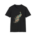 Peacock Floral Watercolor Boho Black Tee Nature Aesthetic Unisex , , , Long Sleeve Tee