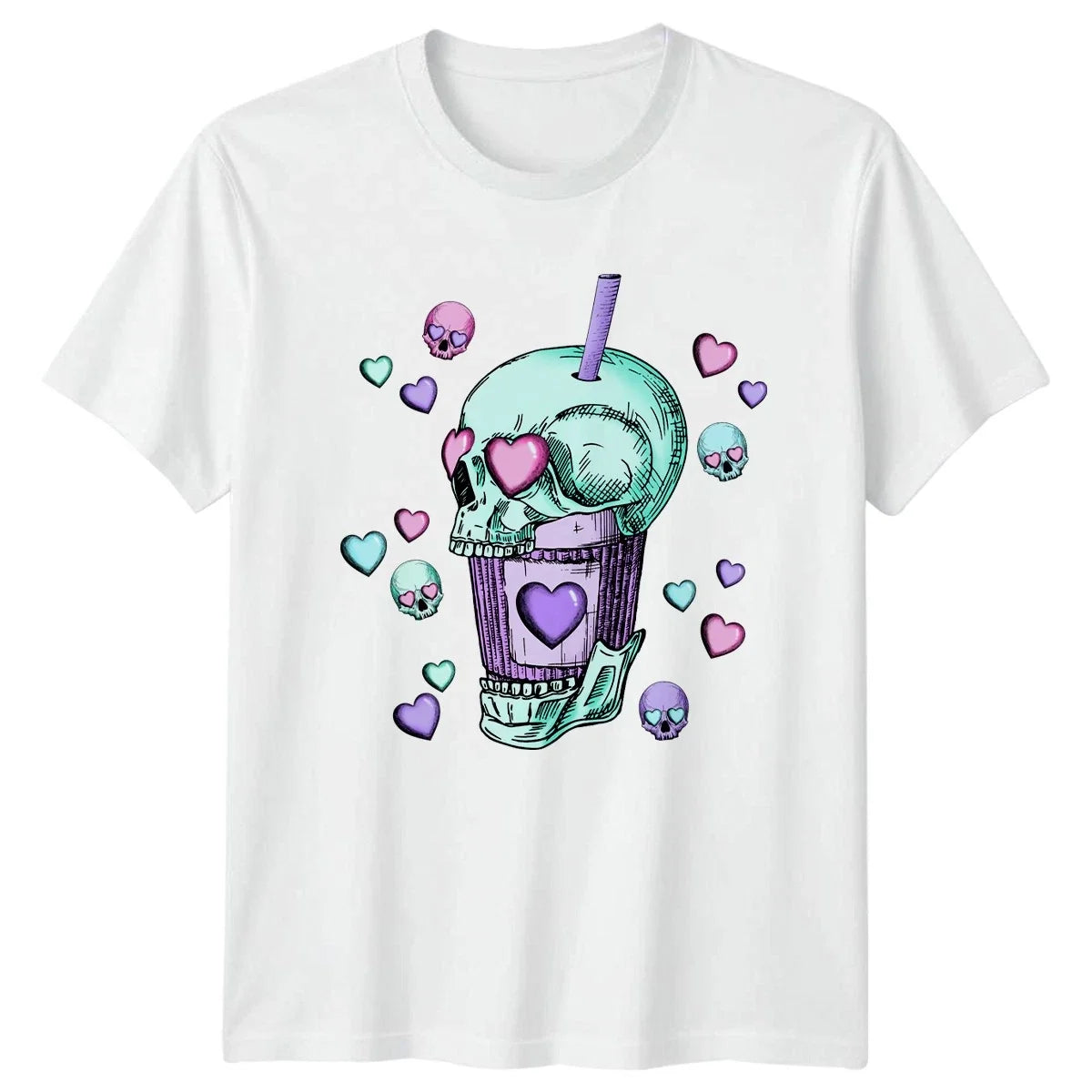 Pastel Goth Valentines Skull Love Gothic Aesthetic Valentines Day Gift Unisex , , , Long Sleeve Tee