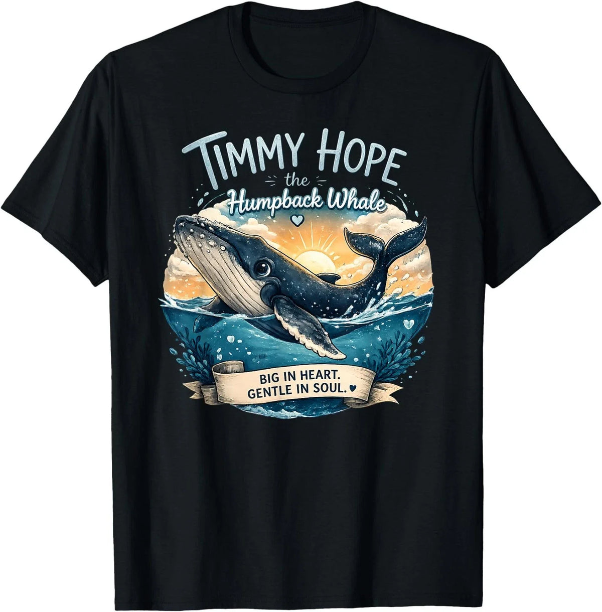 Timmy Hope Cute Humpback Whale Gentle Heart Unisex , , , Long Sleeve Tee