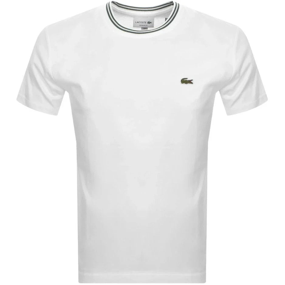 LACOSTE TIPPED CREW COLLAR WHITE SIZE (7) 2XL RRP £60 BNWT Unisex , , , Long Sleeve Tee