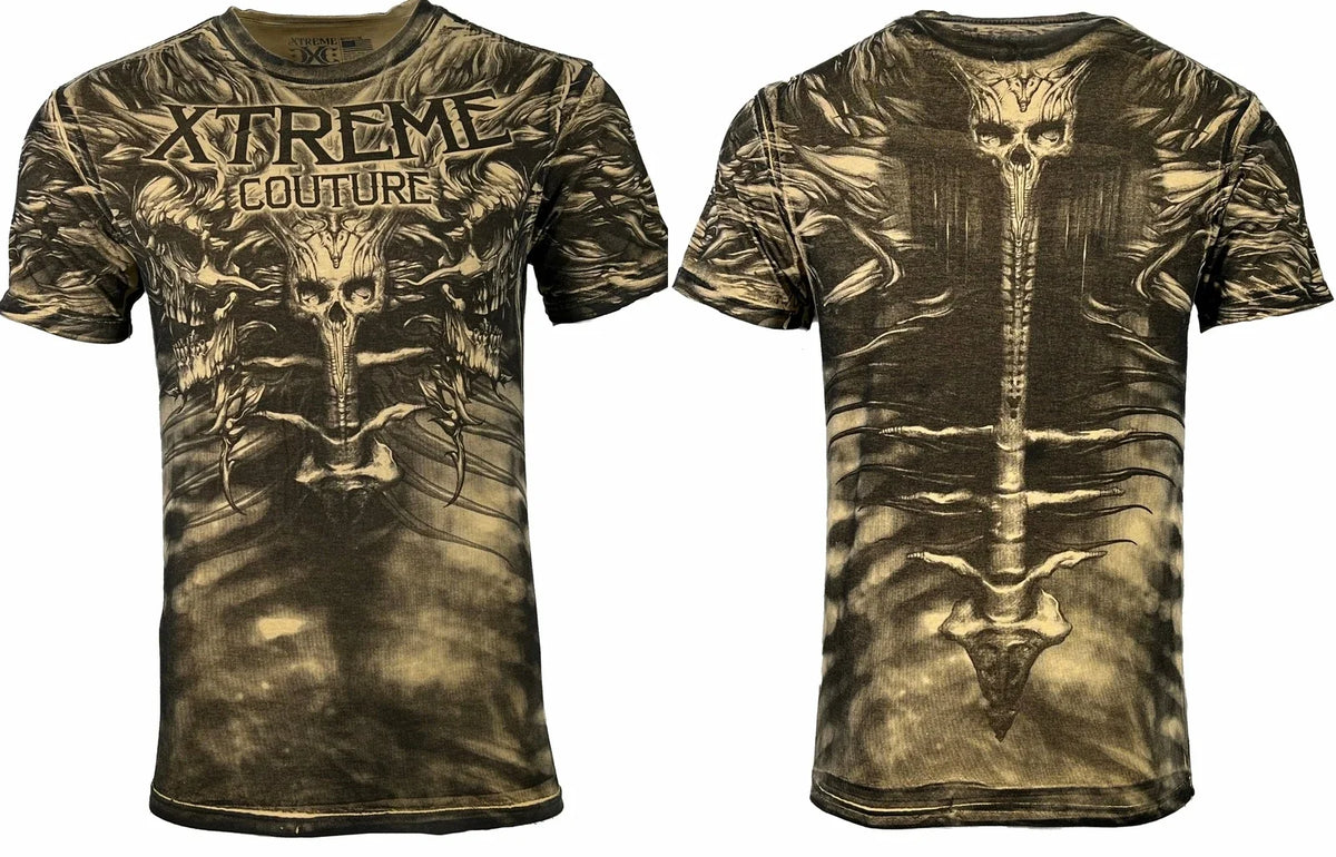 Xtreme Couture by Affliction Men's CHARRED REMAINS Biker Skull S-5XL Unisex , , , Long Sleeve Tee