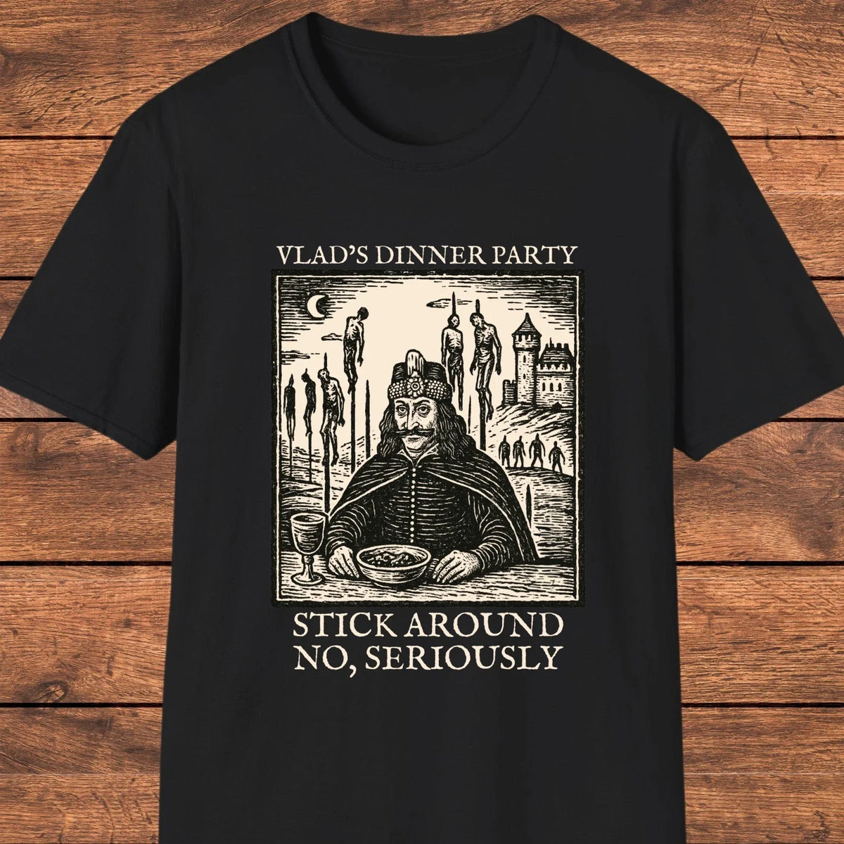 Vlad the Impaler Shirt, Gothic Medieval , Dark Humor Tee, Vampire Art Unisex , , , Long Sleeve Tee