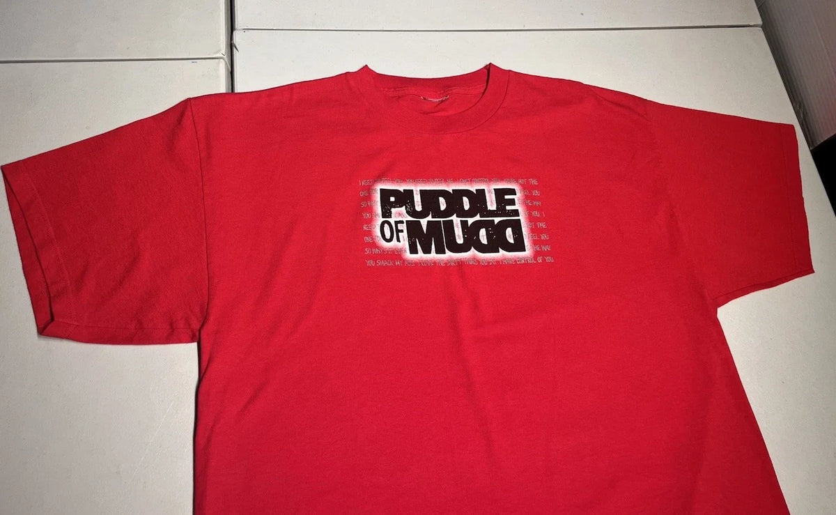 Puddle Of Mudd Shirt Men’s XL Red Black Cotton VTG Y2K 90’s T Tee Rock Grunge Unisex , , , Long Sleeve Tee