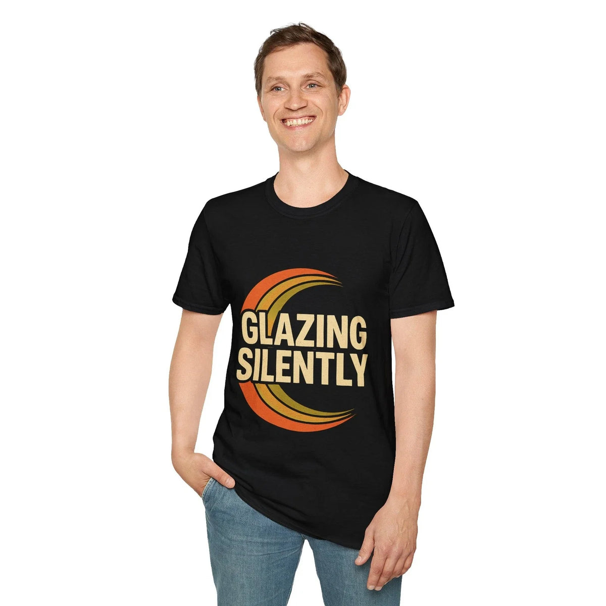 Glazing Silently Unisex Softstyle | Minimal Aesthetic Quiet Mood Tee Unisex , , , Long Sleeve Tee