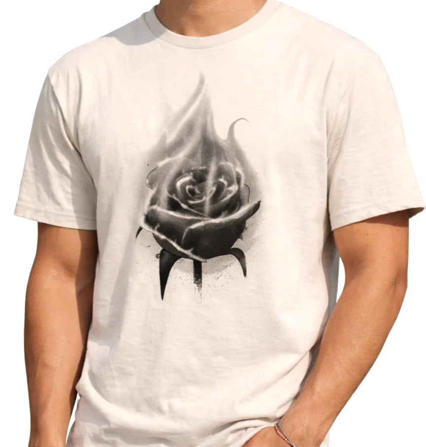 Rose Flower T Shirt Minimal Line Art Floral Aesthetic Design Tee Unisex , , , Long Sleeve Tee