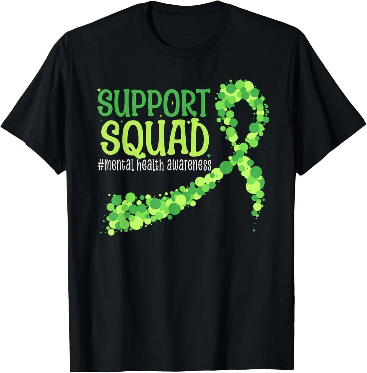 Cute Green Ribbon Mental Health Awareness Support Squad Unisex , , , Long Sleeve Tee