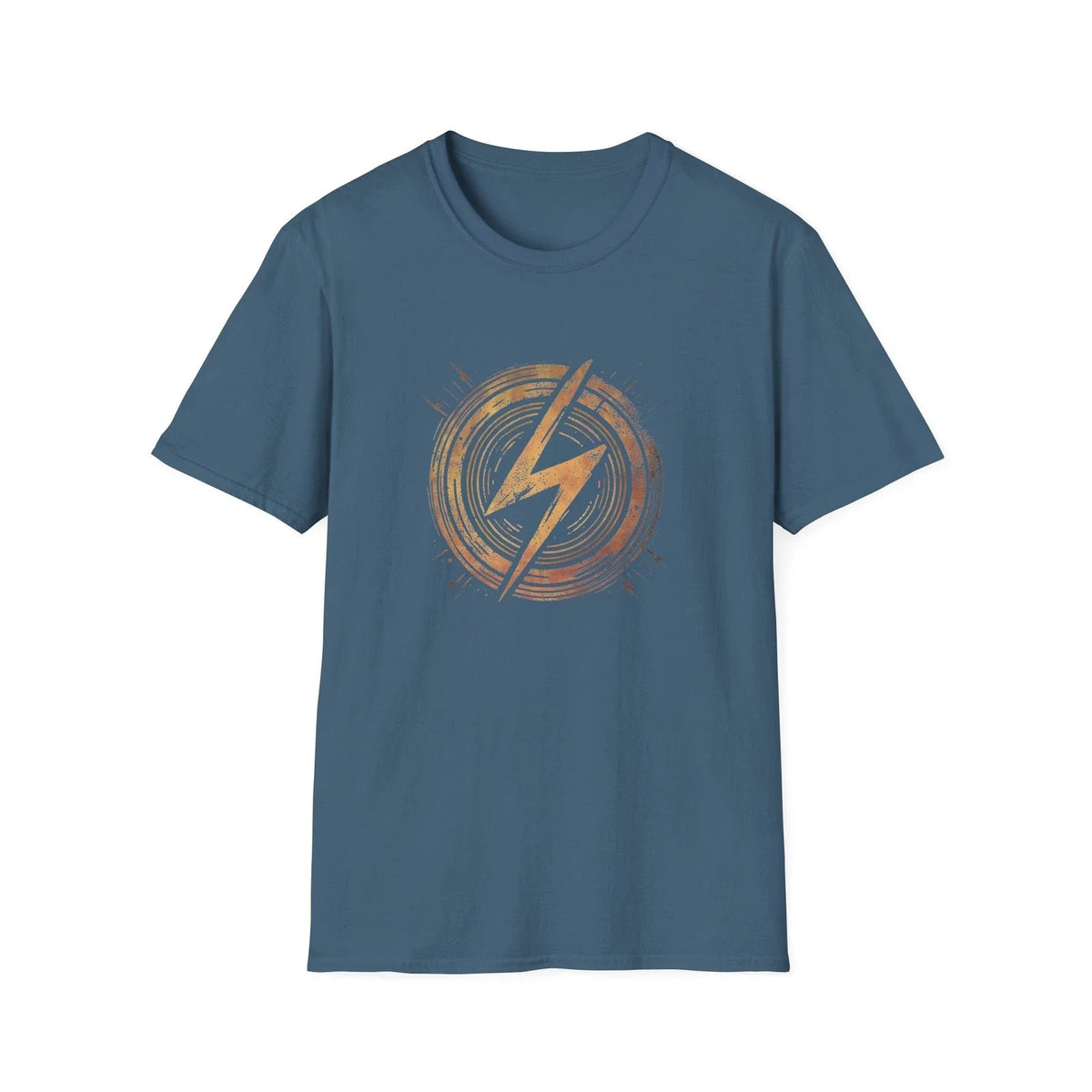 LIGHTENING BOLT Minimalist Transparent Graphic Urban Tee -Textured Glowing Flame Unisex , , , Long Sleeve Tee