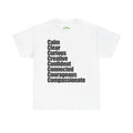 8 C's of Self typographic shirt Tee | Calm Clear Curious Creative Confident Unisex , , , Long Sleeve Tee