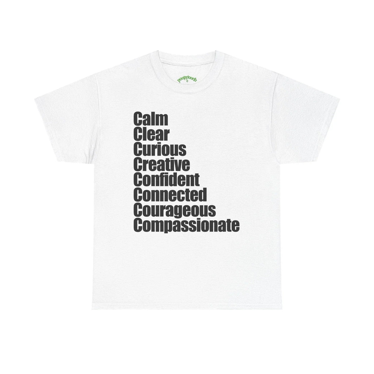 8 C's of Self typographic shirt Tee | Calm Clear Curious Creative Confident Unisex , , , Long Sleeve Tee