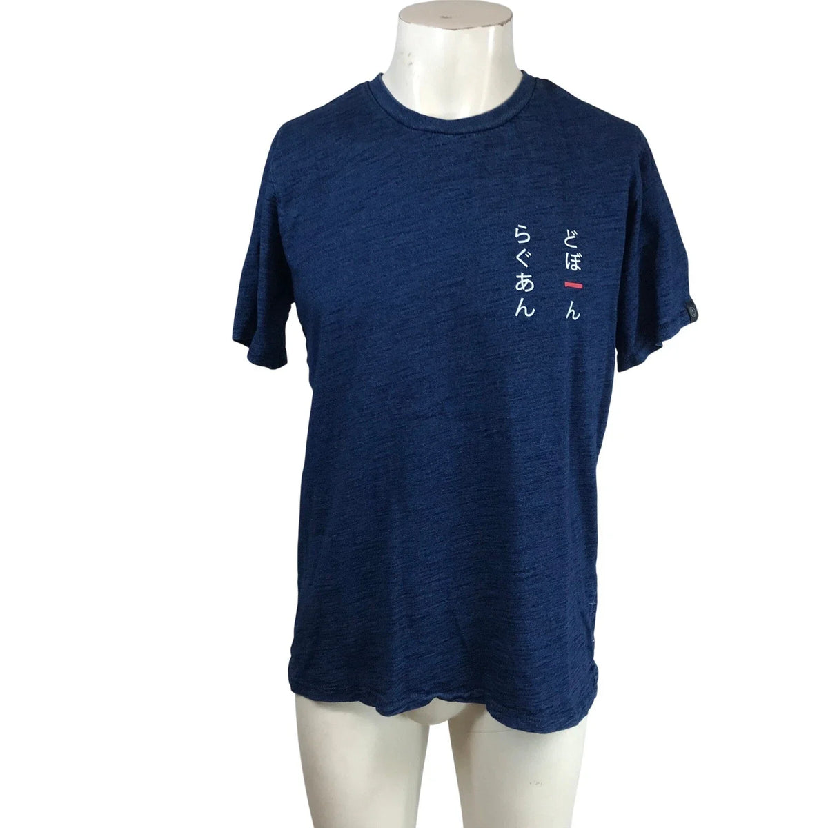 Rag & Bone Mens Indigo Blue Slub Cotton Japanese Graphic Large Unisex , , , Long Sleeve Tee