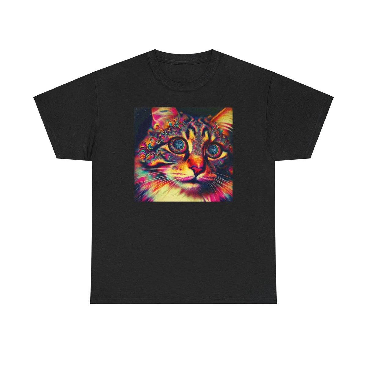 Psychedelic Cat Tee, Dark Grunge, Scene, Punk Aesthetic, Gothic Alt Shirt, D9 Unisex , , , Long Sleeve Tee