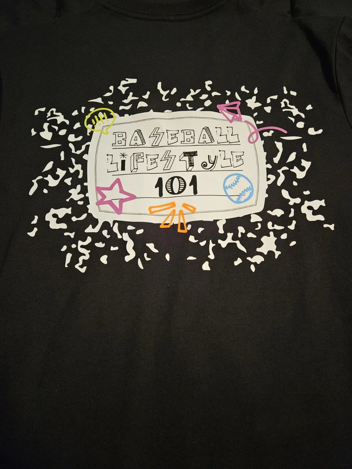 Baseball Lifestyle 101 Composition Black Graphic Print Short Sleeve Smal Unisex , , , Long Sleeve Tee