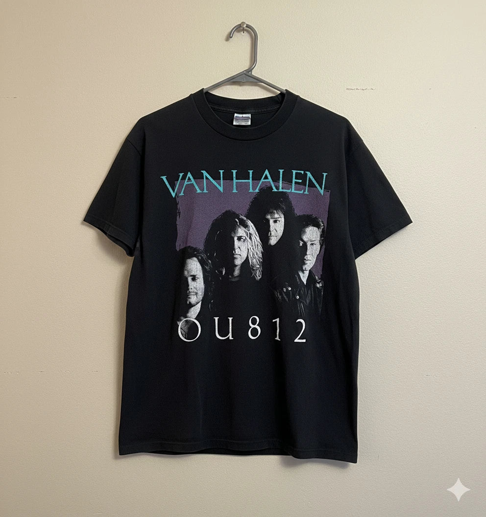 Van Halen OU812 Album Graphic T Shirt Vintage Rock Band Black Tee - T611 Unisex , , , Long Sleeve Tee