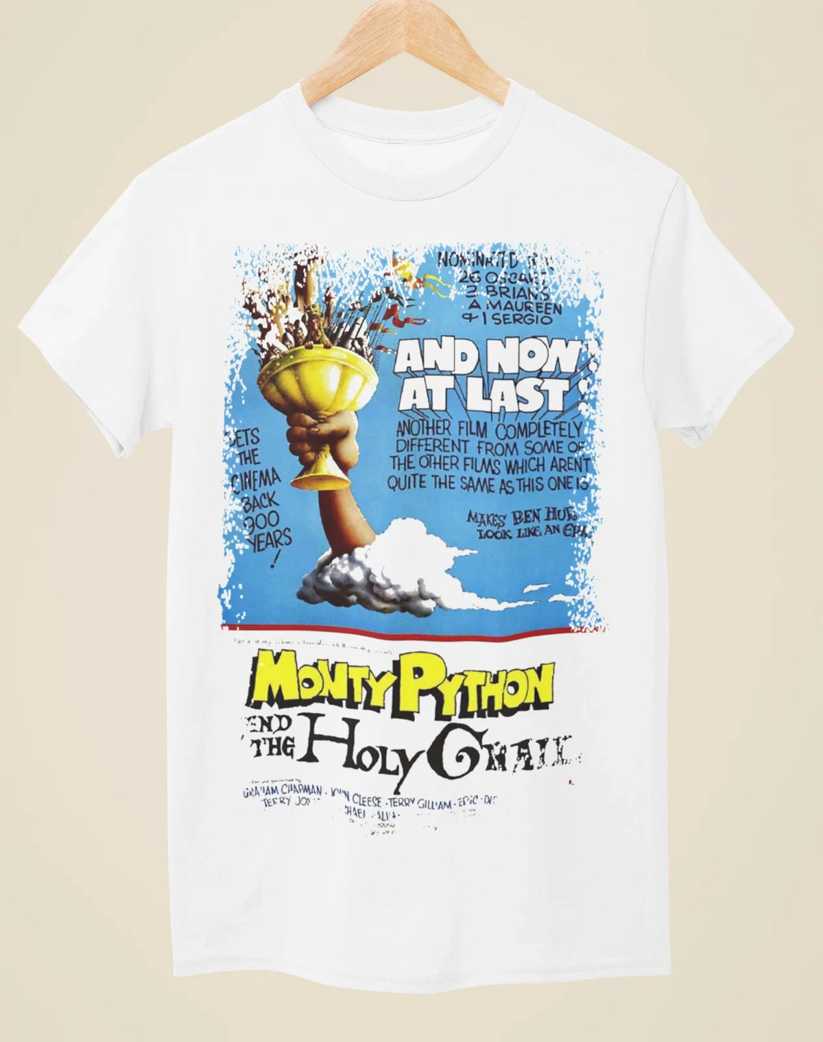 Monty Python & the Holy Grail - Movie Poster Inspired Unisex White Unisex , , , Long Sleeve Tee