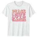 Peace Love Valentine Retro Aesthetic Valentines Day Unisex , , , Long Sleeve Tee