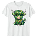 Cute Sparkle Irish St Patricks Highland Cow Cattle Unisex , , , Long Sleeve Tee