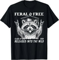 Cute Feral and Free Class of 2026 Funny Raccoon Graduation Unisex , , , Long Sleeve Tee