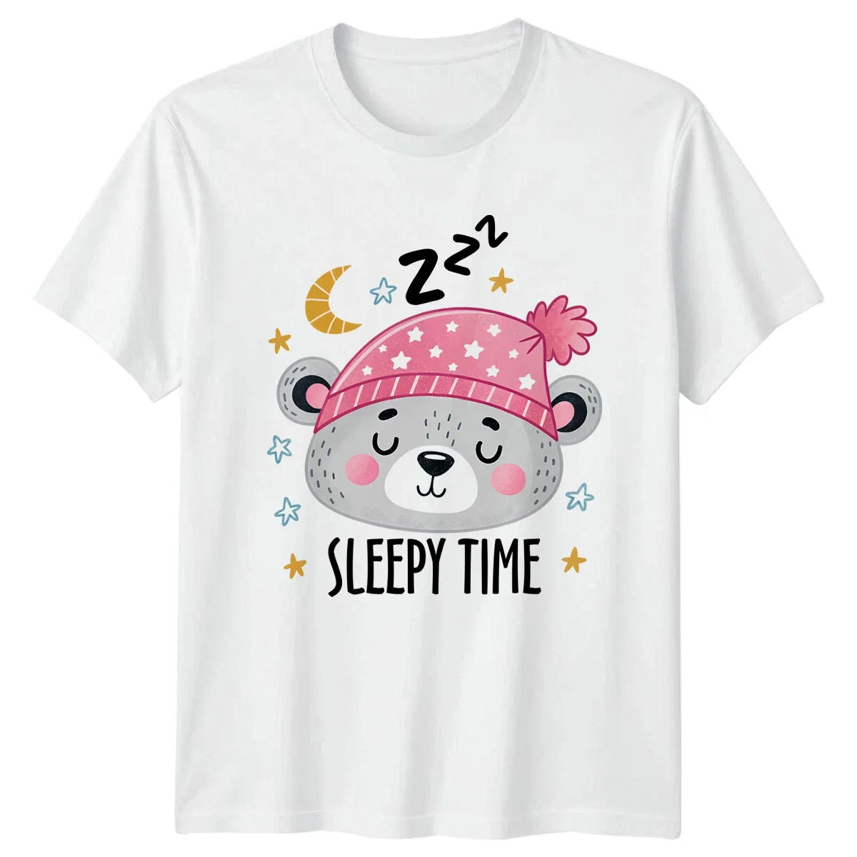 Sleeping Bear With Nightcap , Cute Animal Pun Shirt Unisex , , , Long Sleeve Tee